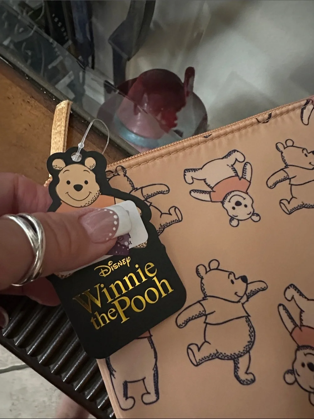 Disney Peach Winnie the Pooh large cosmetic Pouch nwt